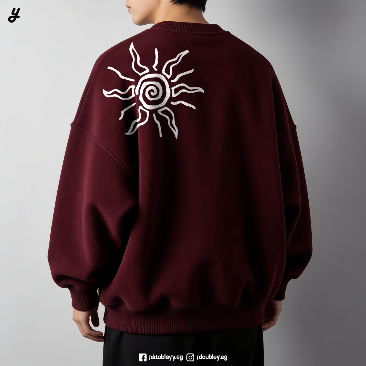 Spiral Sun Premium Oversized Crewneck