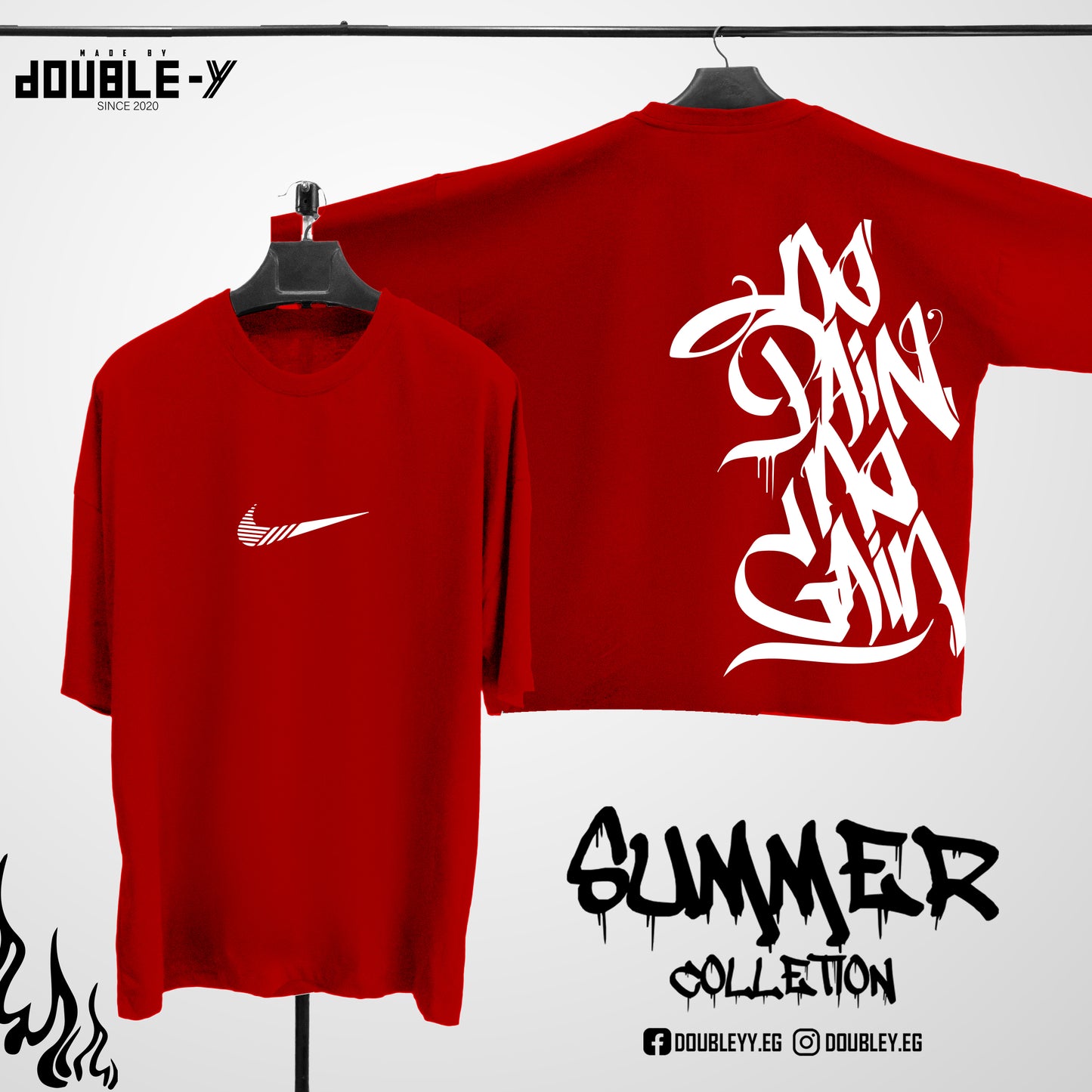 "NO PAIN NO GAINS" OVERSIZED T-SHIRTk