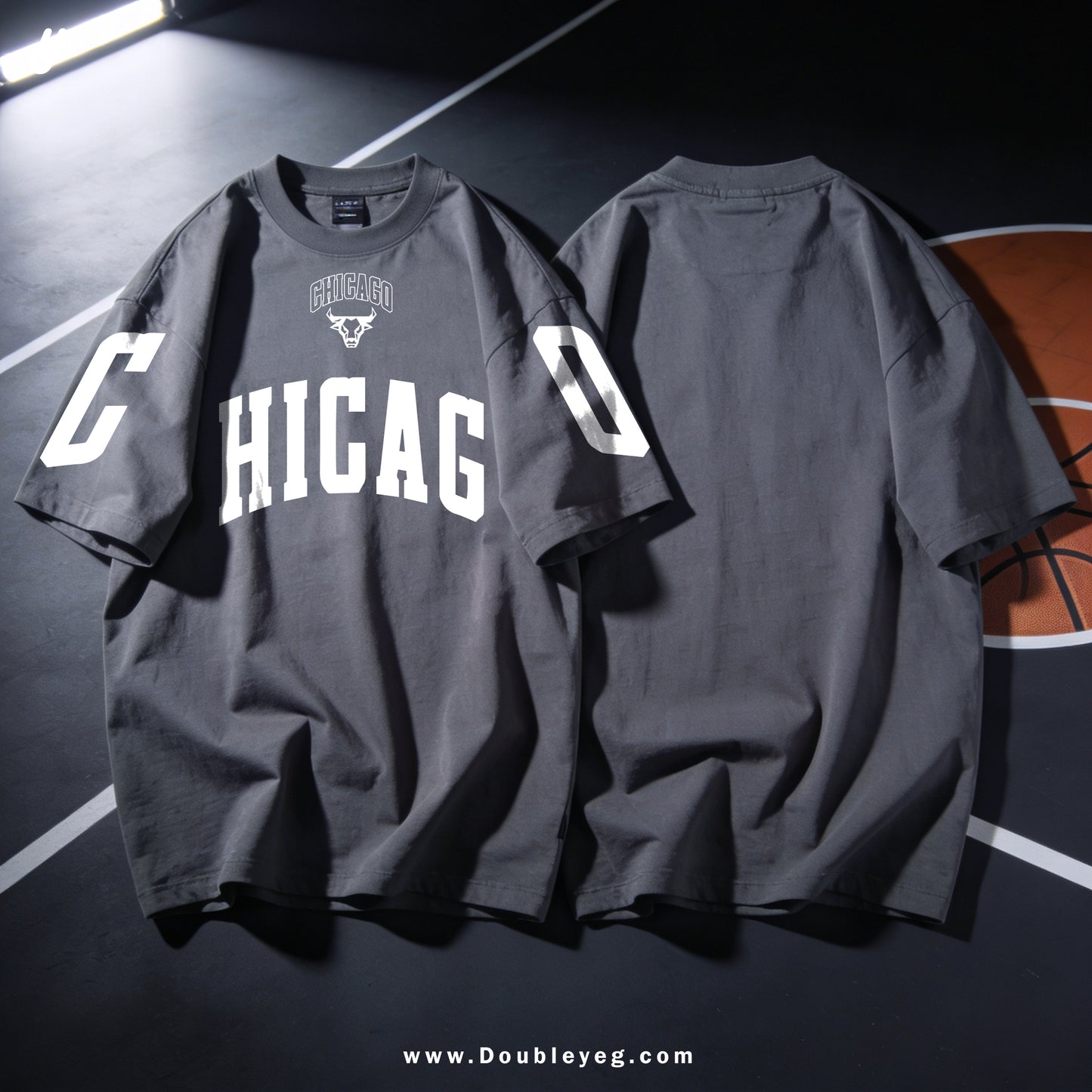 Gray Chicago OVERSIZED T-SHIRT